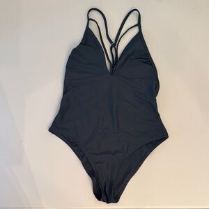 Xhilaration deep v Strappy One-Piece Swimsuit